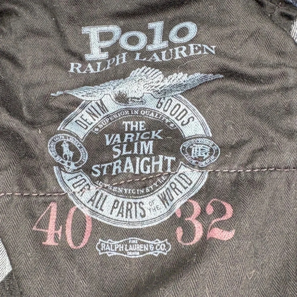 Polo Ralph Lauren Varick Slim Straight Jeans Men 40x32 Blue Denim Preppy Classic